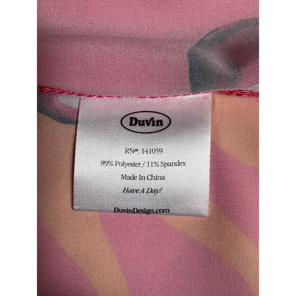 Duvin Cherry Men's Button Up Cabana Shirt Size M Lightweight Stretch Pink NWT - Picture 8 of 10